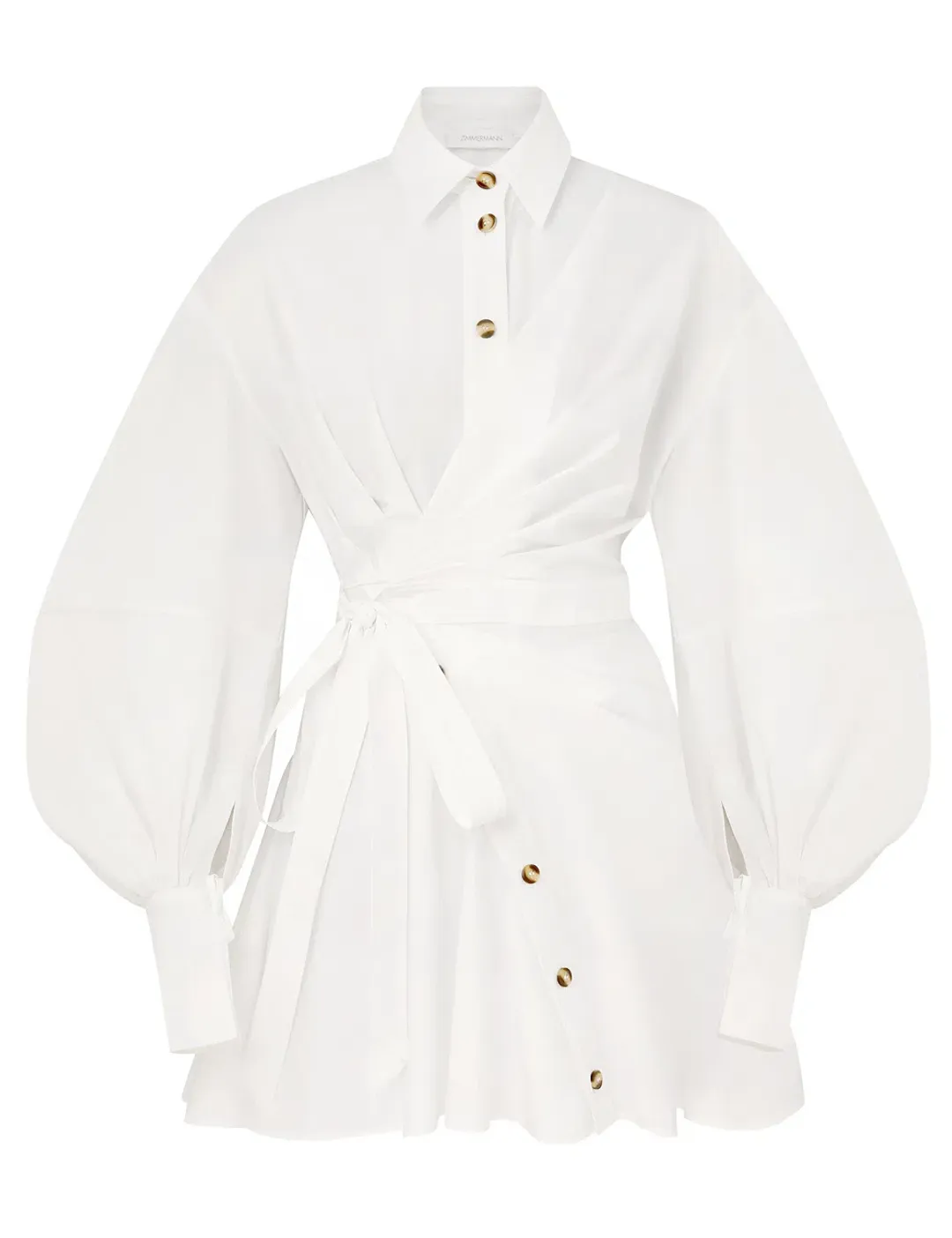 Zimmermann Rebellion Poplin Mini Dress in Ivory Size 0 / AU 8 for rent on The Volte - main image