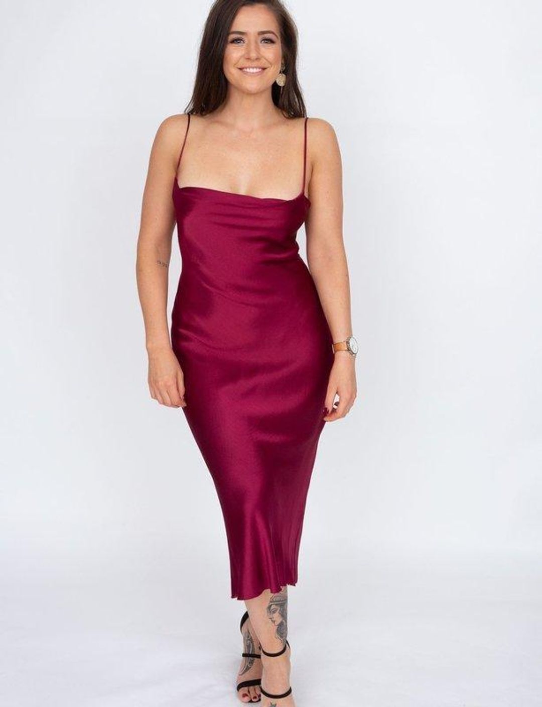 Bec & Bridge Kaia Cowl Midi Dress Plum Size 10 for rent on The Volte - main image