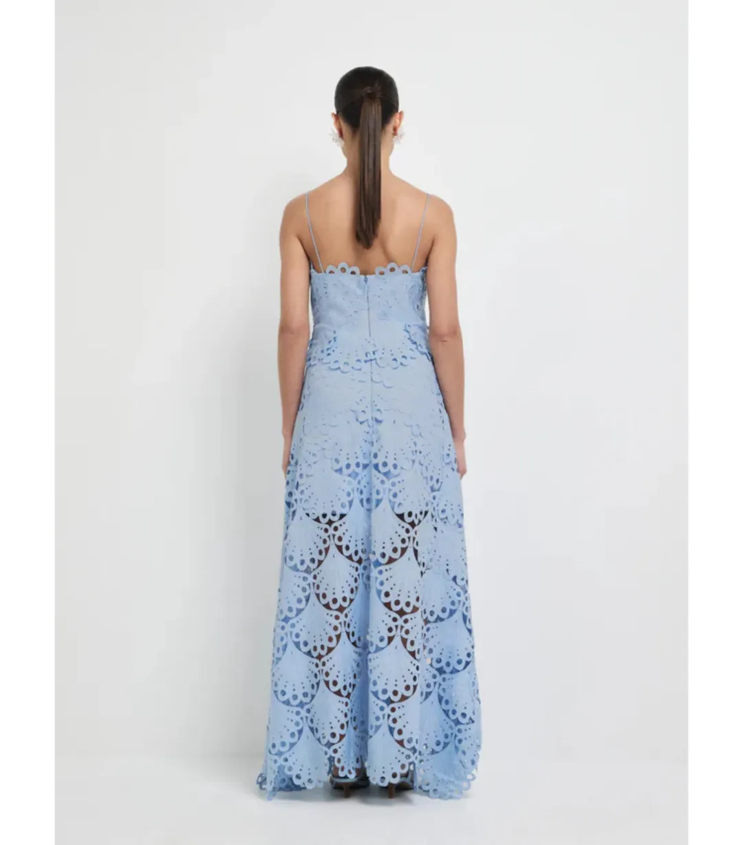 Sheike Ella Lace Maxi Dress Blue Size AU 18 for rent on The Volte - main image
