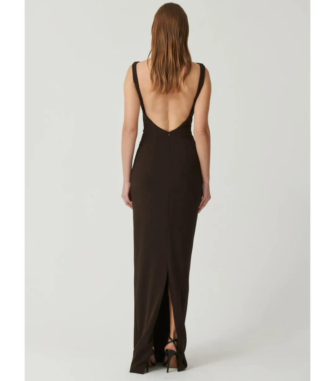 Effie Kats Verona Maxi Gown Coffee Brown Size M / AU 10 for rent on The Volte - main image
