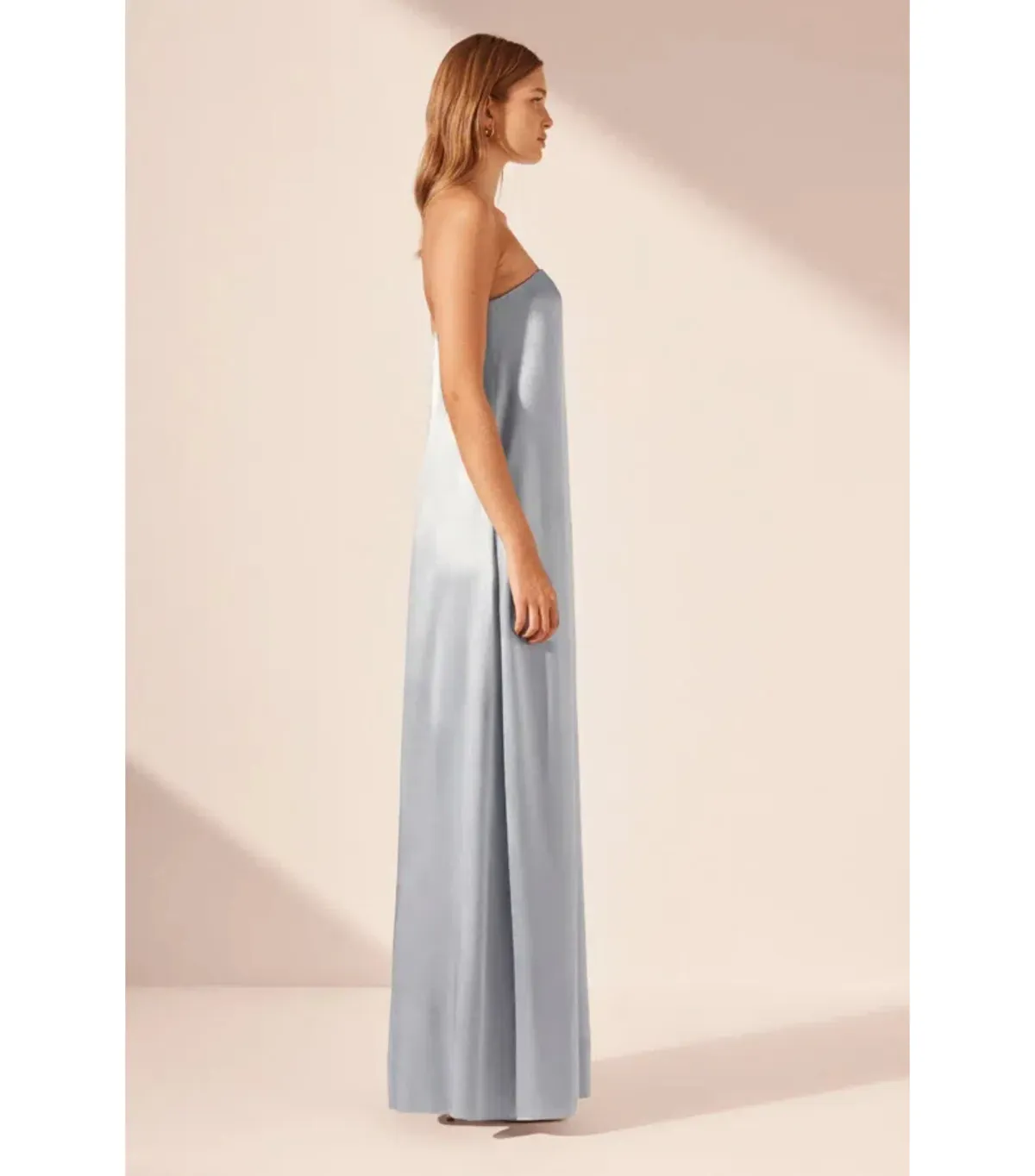 Shona Joy La Lune Strapless Column Maxi Dress Powder Blue Size AU 10 - Image 4