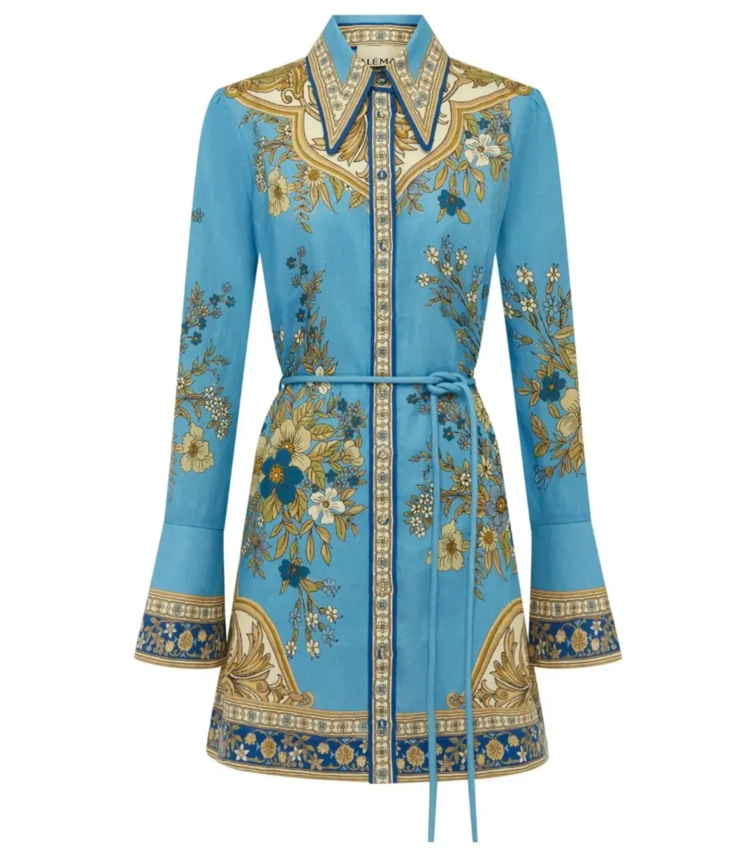 Alemais Cassie Mini Dress Blue Print Size AU 16 for rent on The Volte - main image