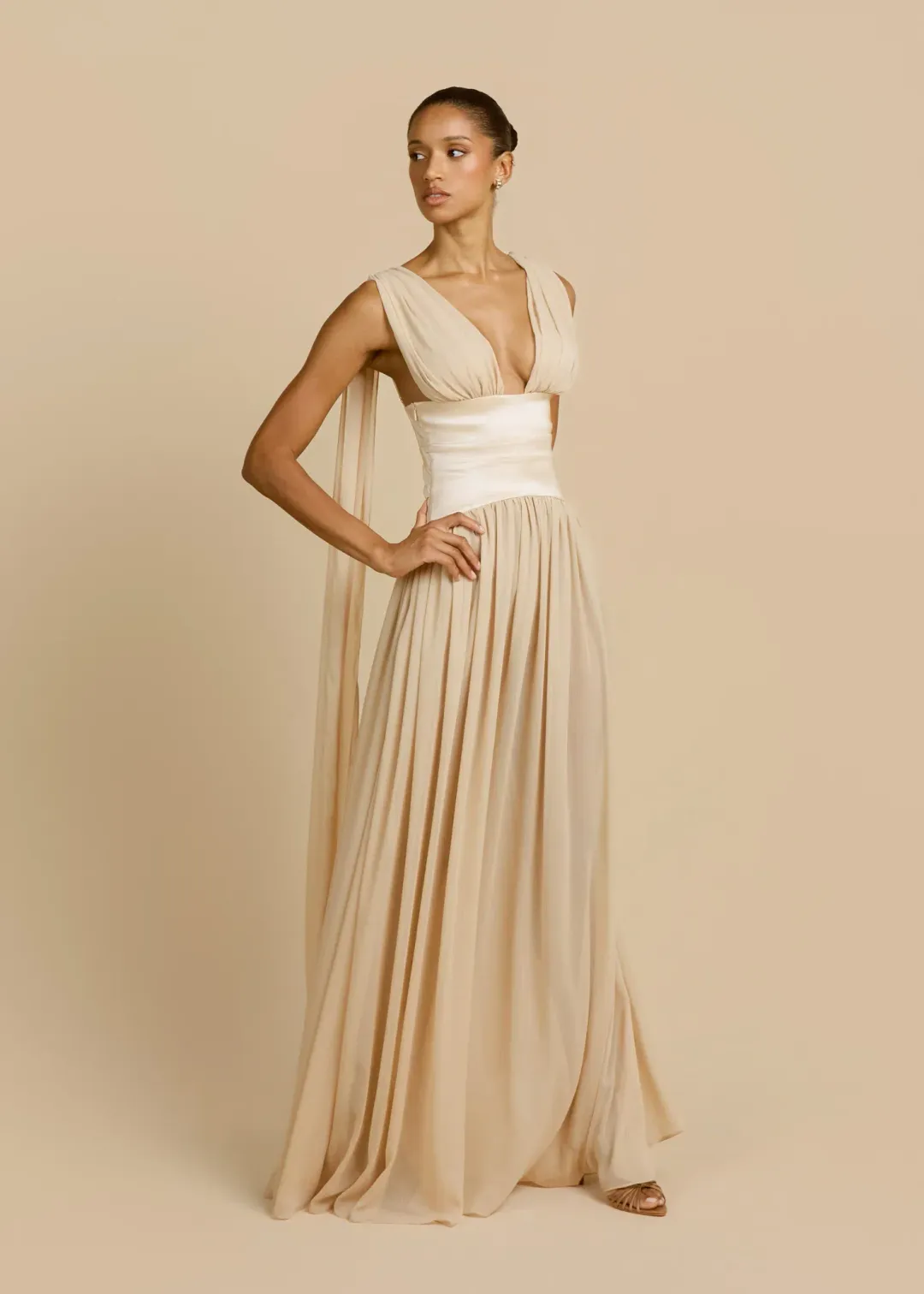 Arcina Ori Ramona Dress - Champagne Size S for rent on The Volte - main image