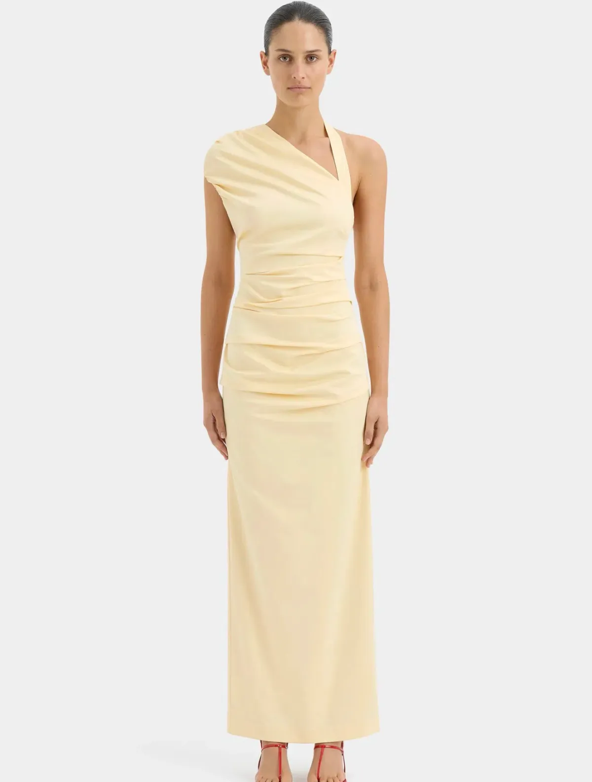 SIR THE LABEL Giacomo Gathered Gown in Butter Yellow Size 10 - Image 1