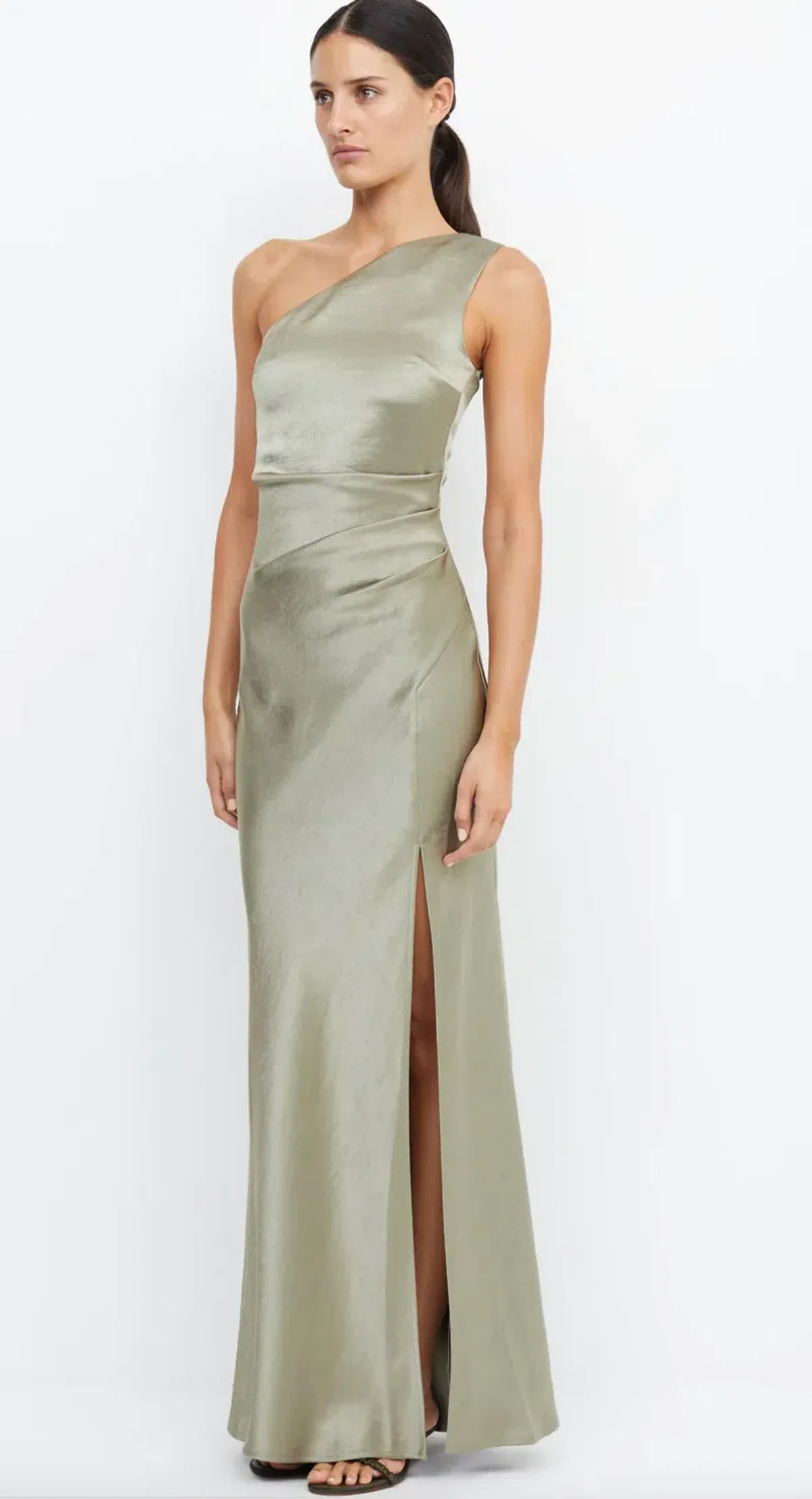 Bec & Bridge The Dreamer Asym Dress Sage Size 8 - Image 4