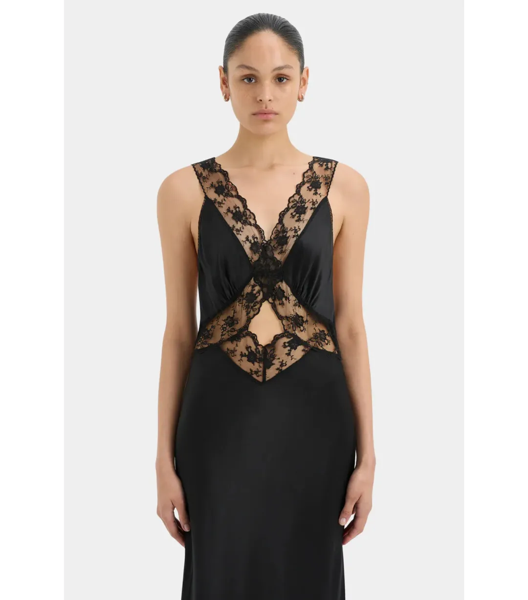 Sir the Label Aries Cut Out Gown in Black Size 1 / AU 8 for rent on The Volte - main image