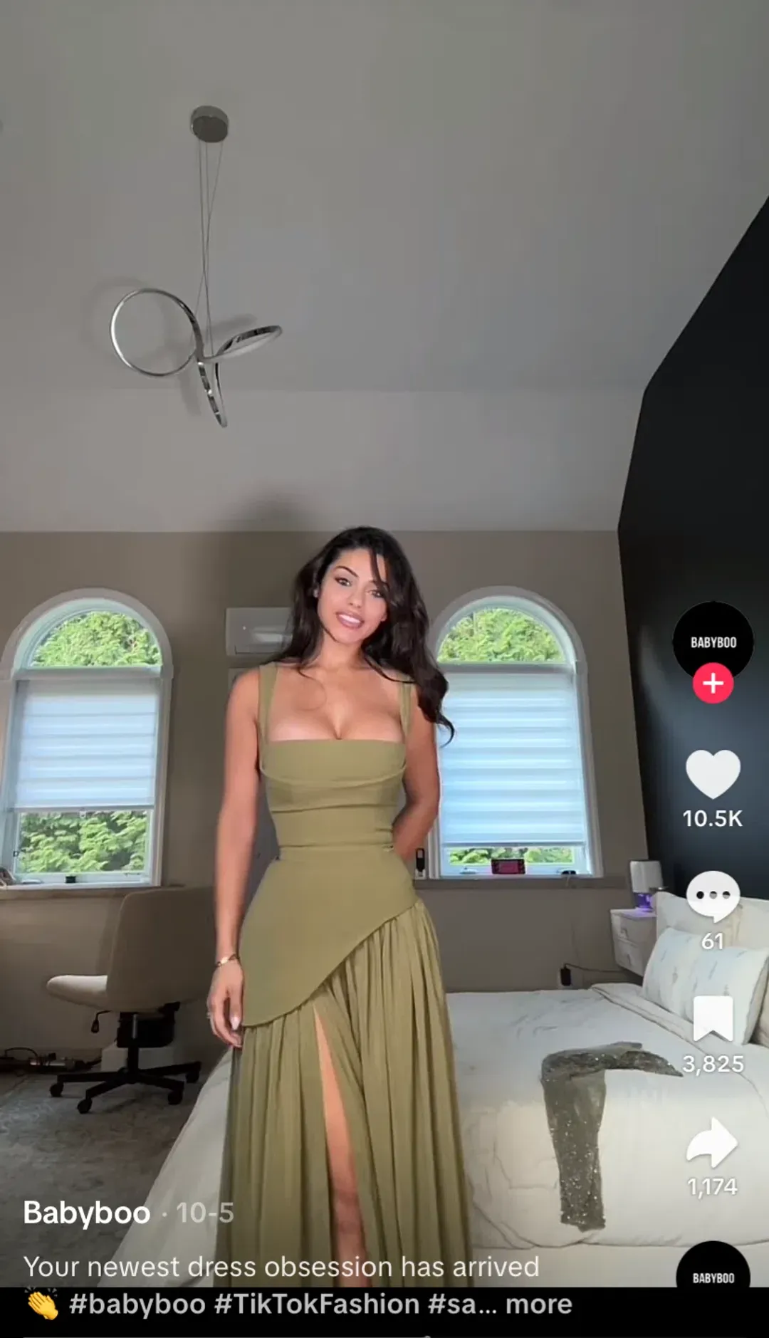 BABYBOO TULLULAH MAXI DRESS DEEP OLIVE SIZE S for rent on The Volte - main image