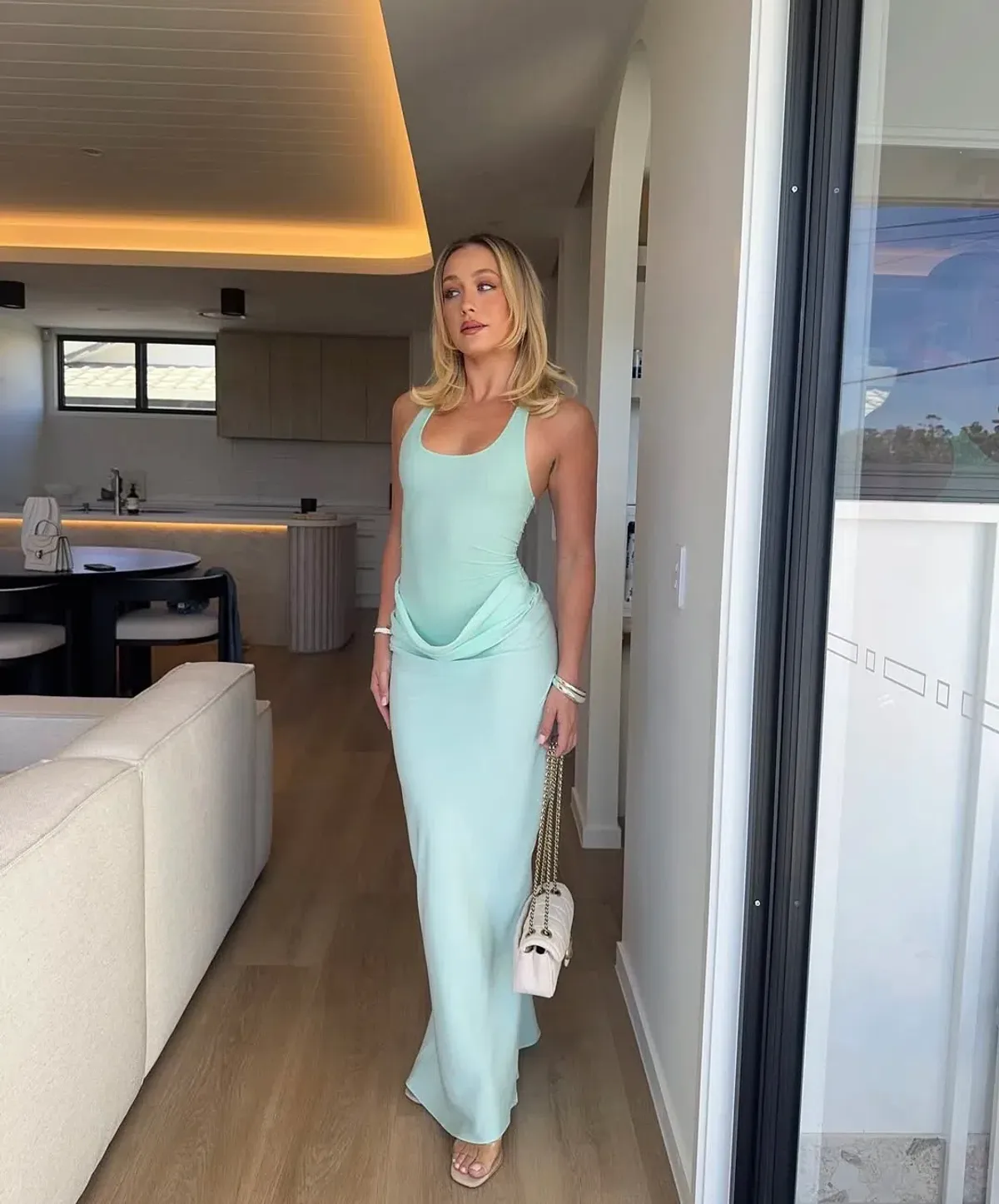 Benni Jade Maxi Dress Aqua Size 8 - Image 1