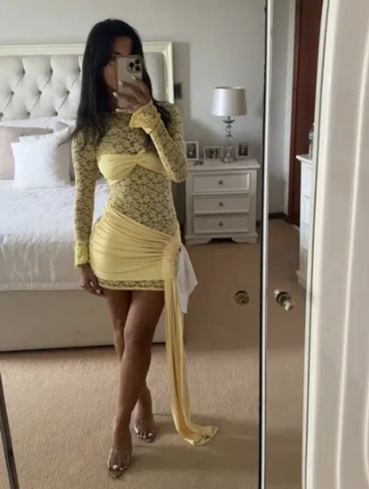 Deconduarte Ortigia Mini Dress Baby Yellow Size 8/S - Image 3