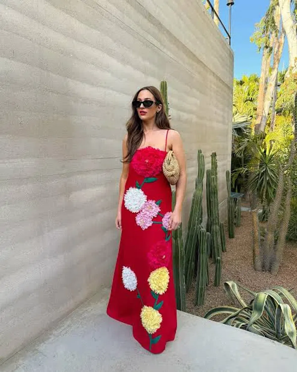 Elliatt Buttercup Embroidered Maxi Dress size 6 Red - Image 1