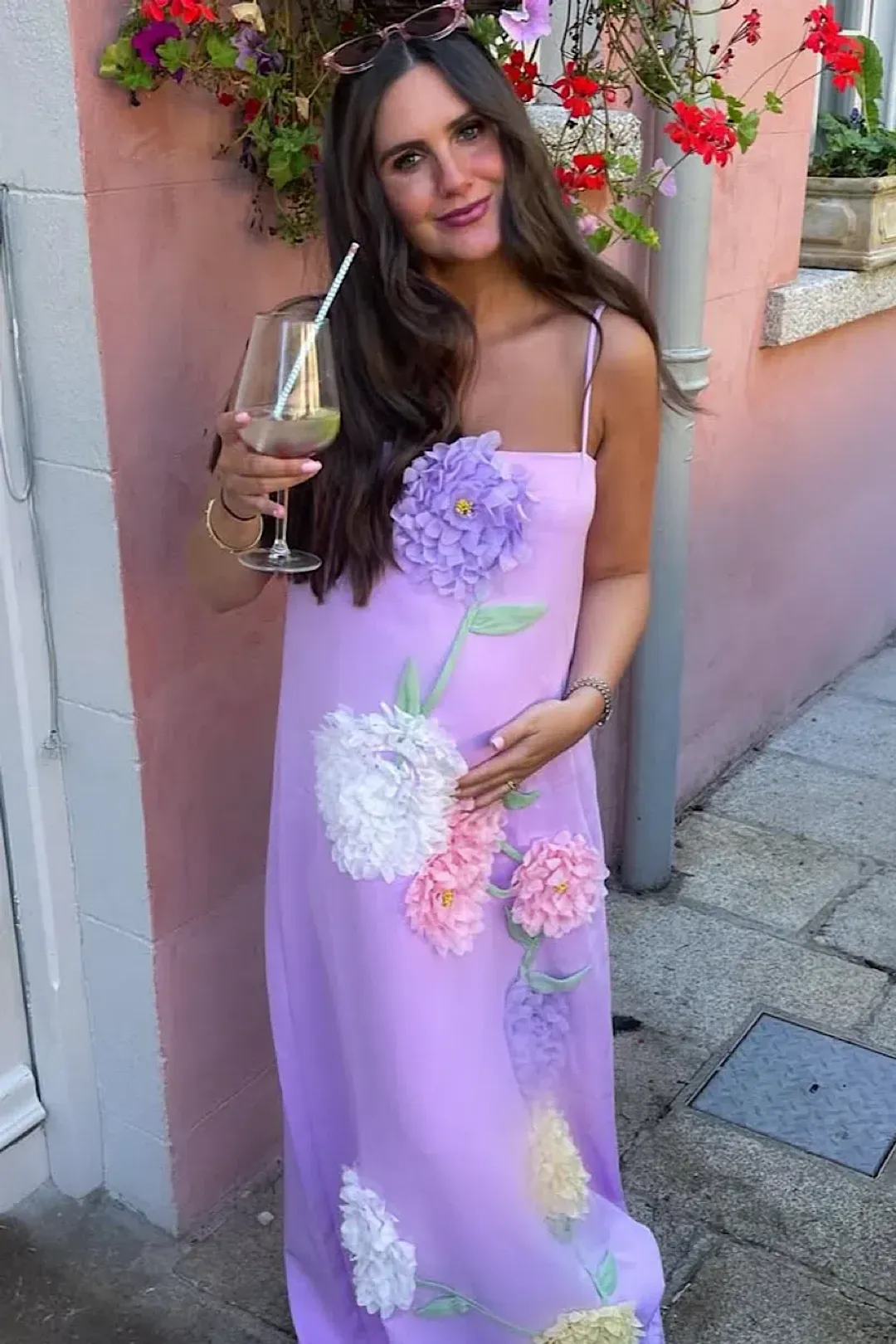 Elliatt Buttercup Embroidered Maxi Dress size 14 Purple for rent on The Volte - main image