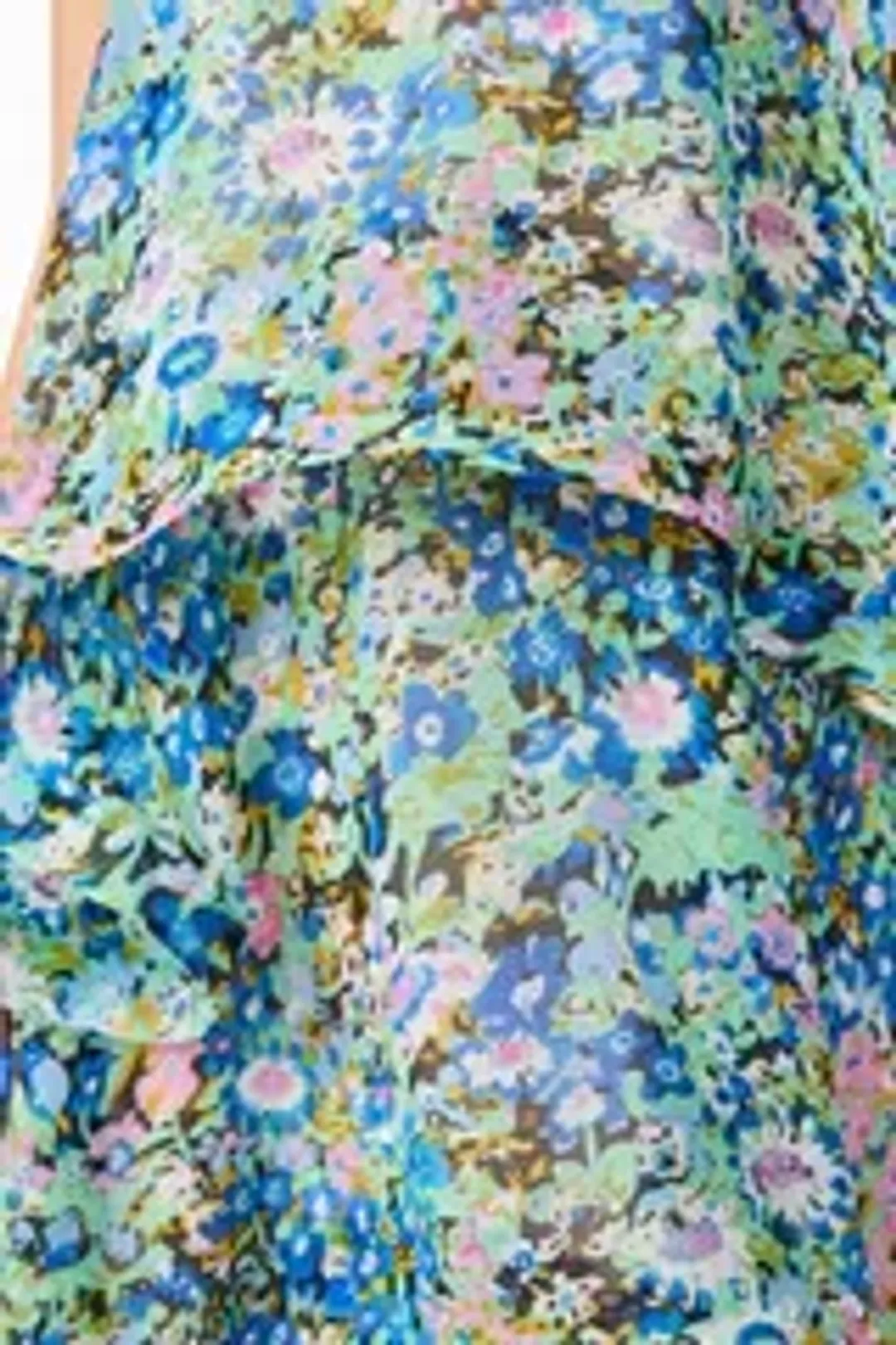 Elliatt Armani Tiered Maxi Dress In Blue Floral Size M for rent on The Volte - main image