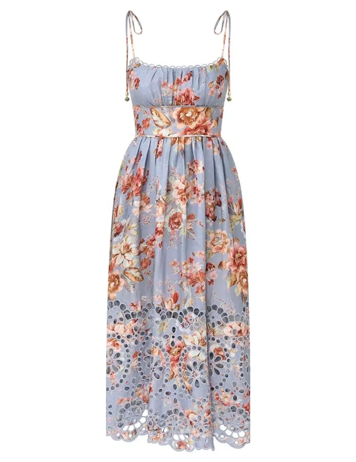 Zimmermann Awaken Picnic Dress Chambray Floral Size 1 - Image 1