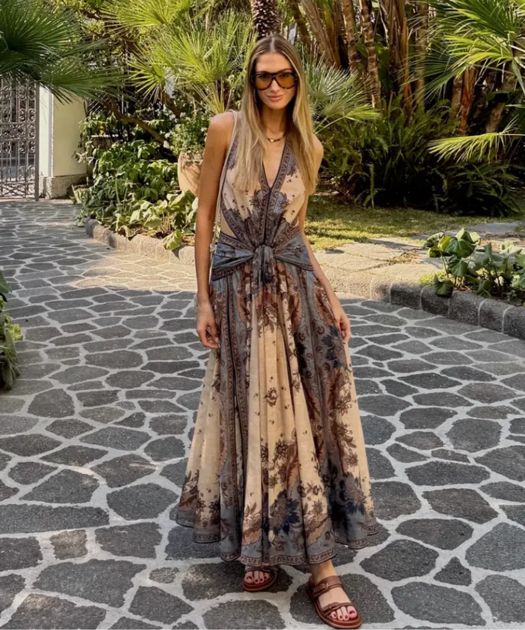 Zimmermann Ascension Plunge Halter Maxi Dress for rent on The Volte - main image