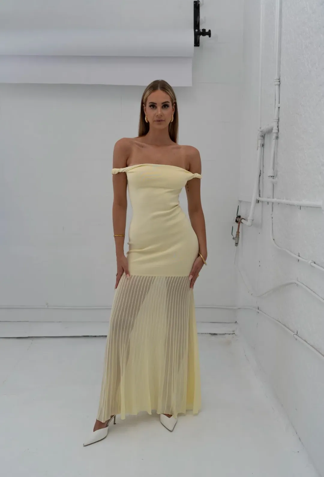 Sir Elia Off Shoulder Twist Dress- 0P for rent on The Volte - main image