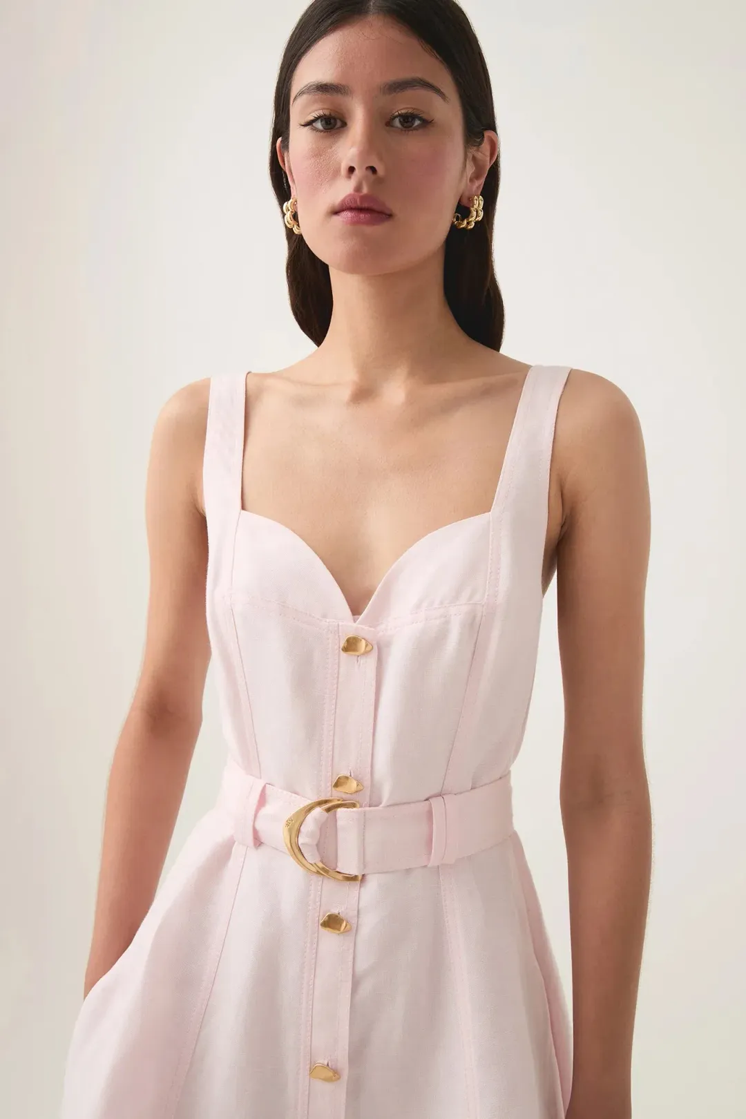 Aje Clay Belted Mini Dress / Pastel Pink / Size 16 for rent on The Volte - main image