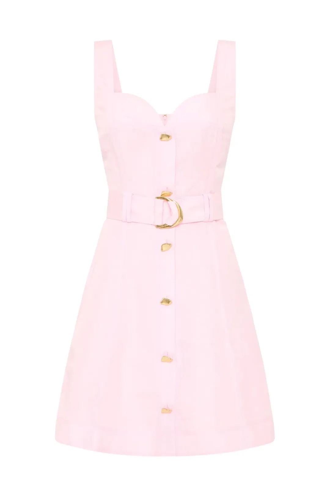 Aje Clay Belted Mini Dress / Pastel Pink / Size 16 for rent on The Volte - main image