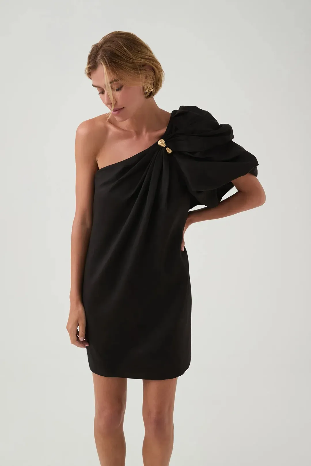 Aje Cira Mini Dress / Black / Size 16 for rent on The Volte - main image