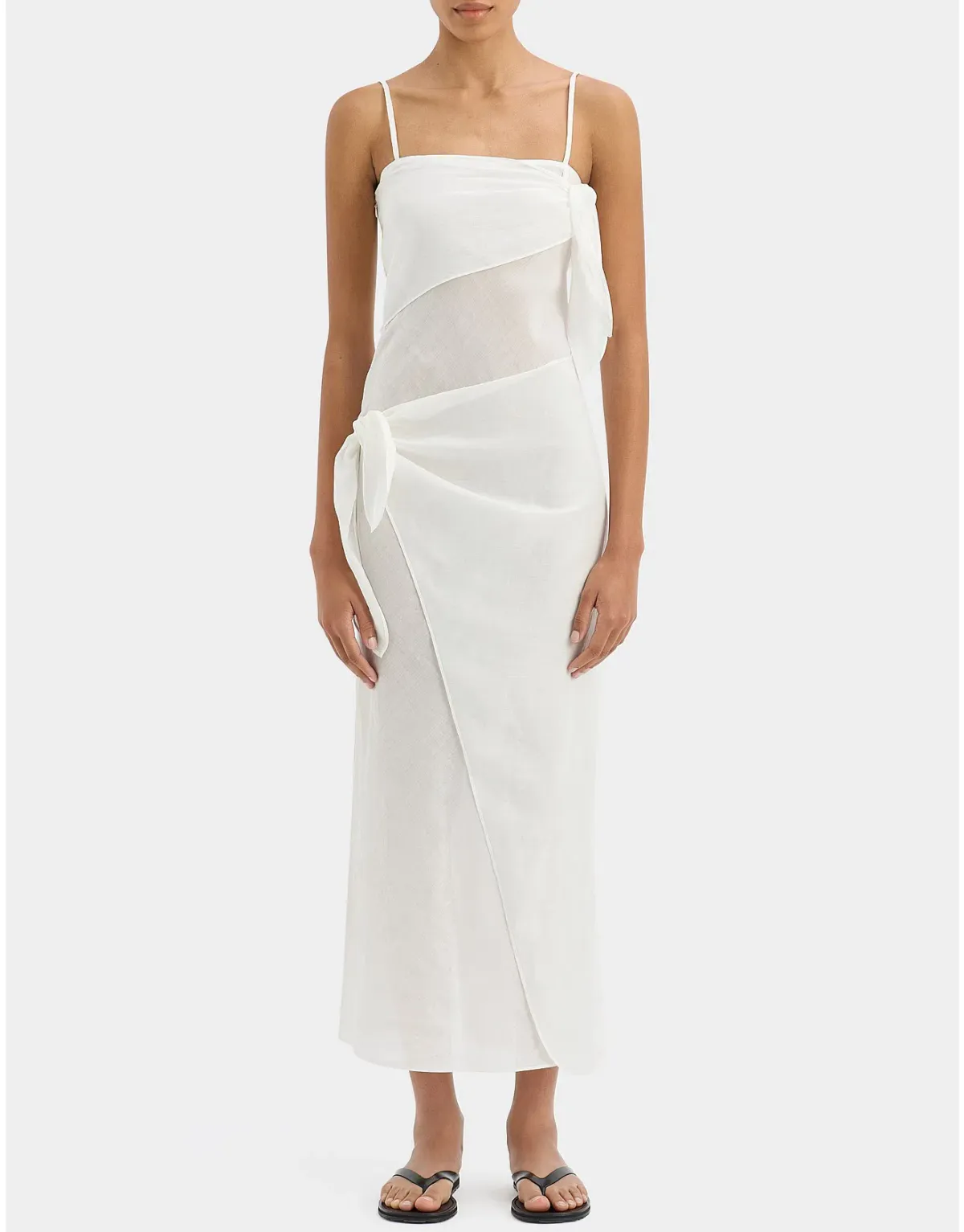 SIR Rosalia Wrap midi dress Ivory - Image 1