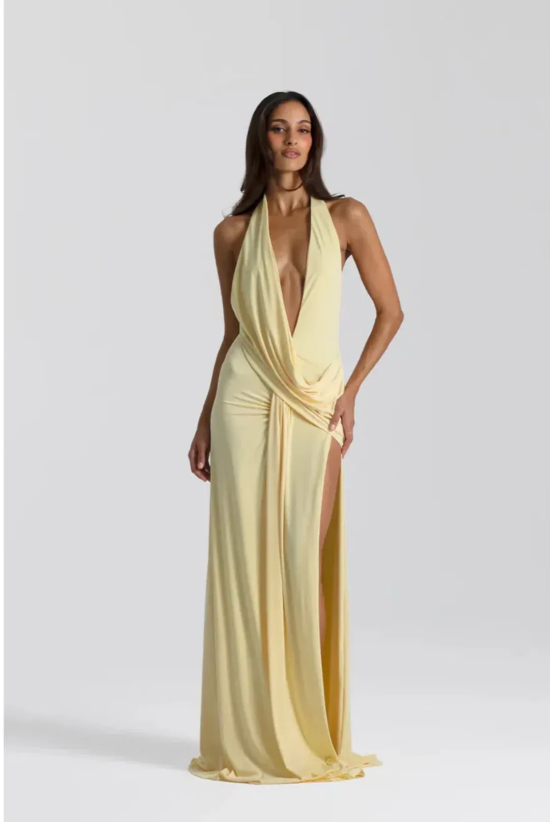 Natalie Rolt Winona Gown Yellow Lemon Size 8 (1) for rent on The Volte - main image