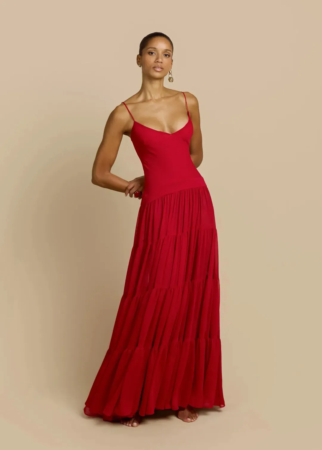 ARCINA ORI DELPHINA DRESS RED SIZE 8 for rent on The Volte - main image