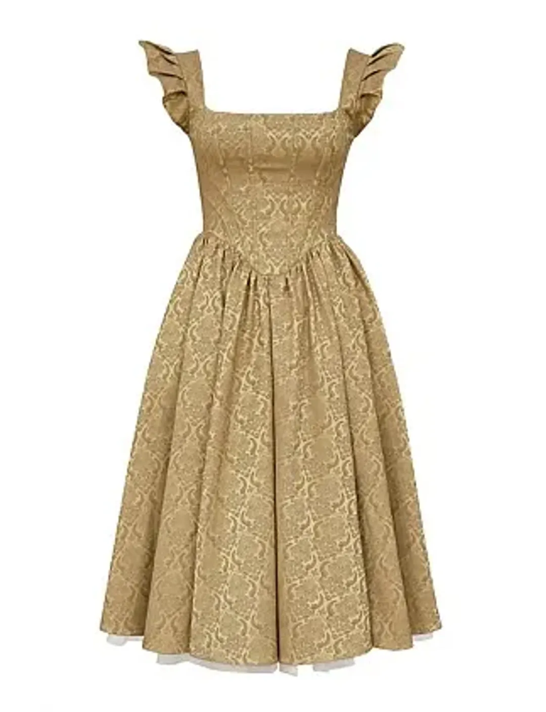 Norma Kamali HOUSE OF CB ALESSANDRA MIDI DRESS Gold Size 10 for rent on The Volte - main image