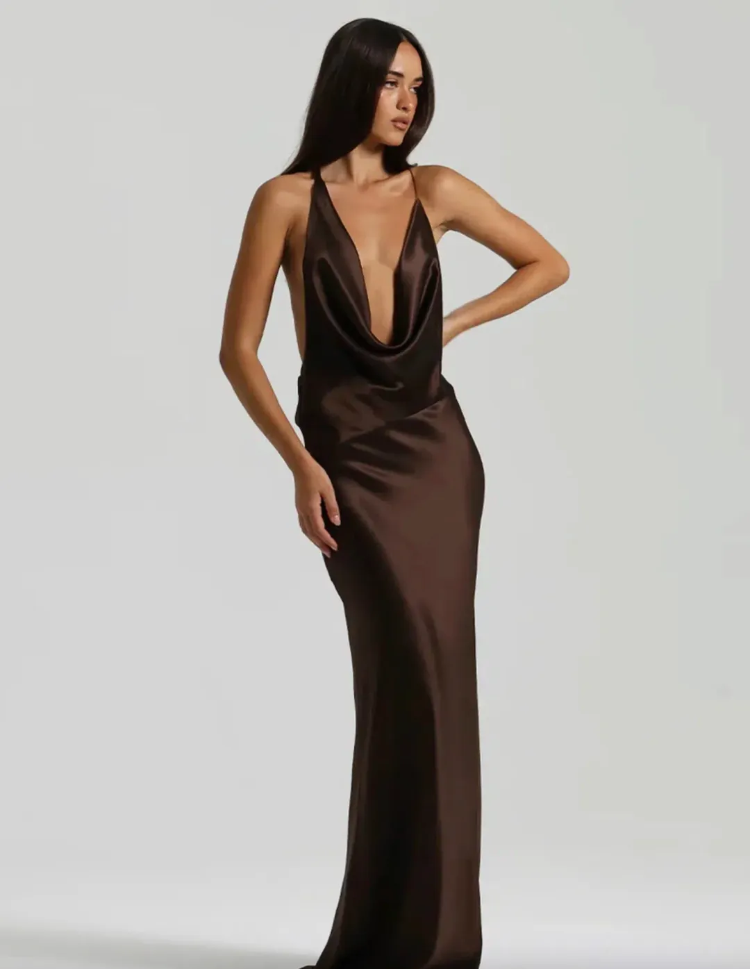 Natalie Rolt Gabi Gown Brown Size 1 / AU 8 for rent on The Volte - main image