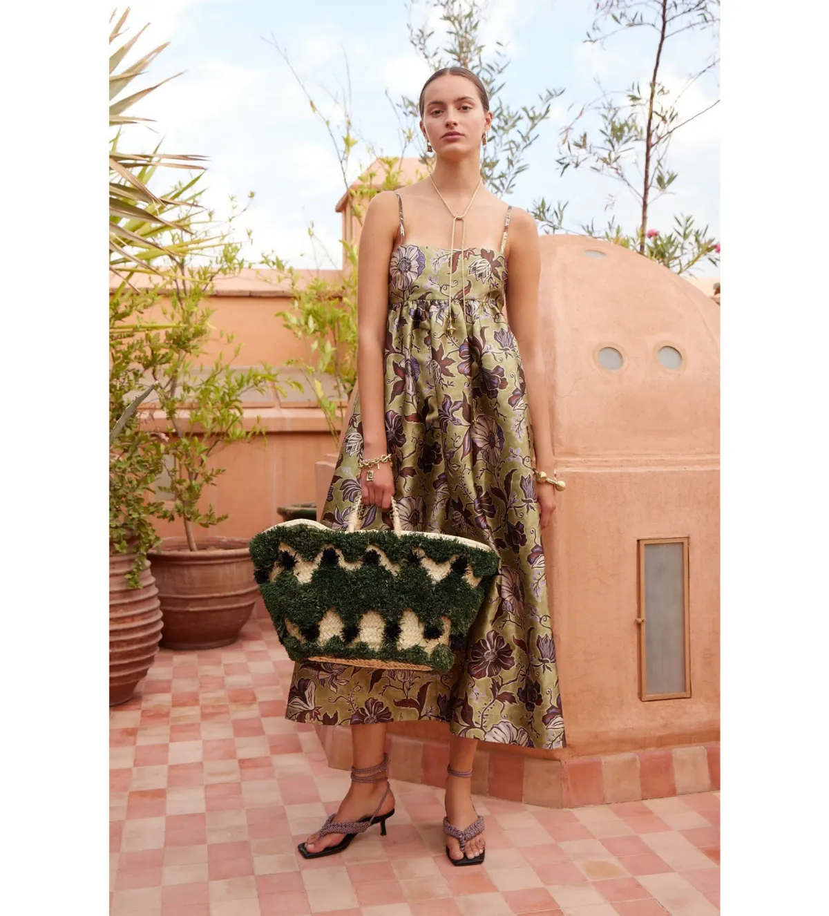 Alémais Citron Midi Dress Floral Size 14 - Image 1