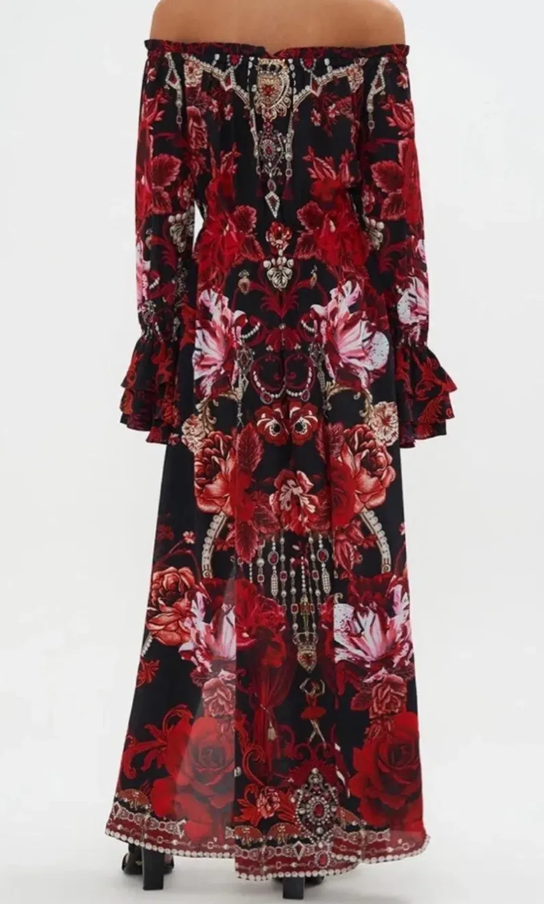 Camilla Drop Shoulder Split Dress Sisterhood Of The Rose Size XS AU 8  for rent on The Volte - main image