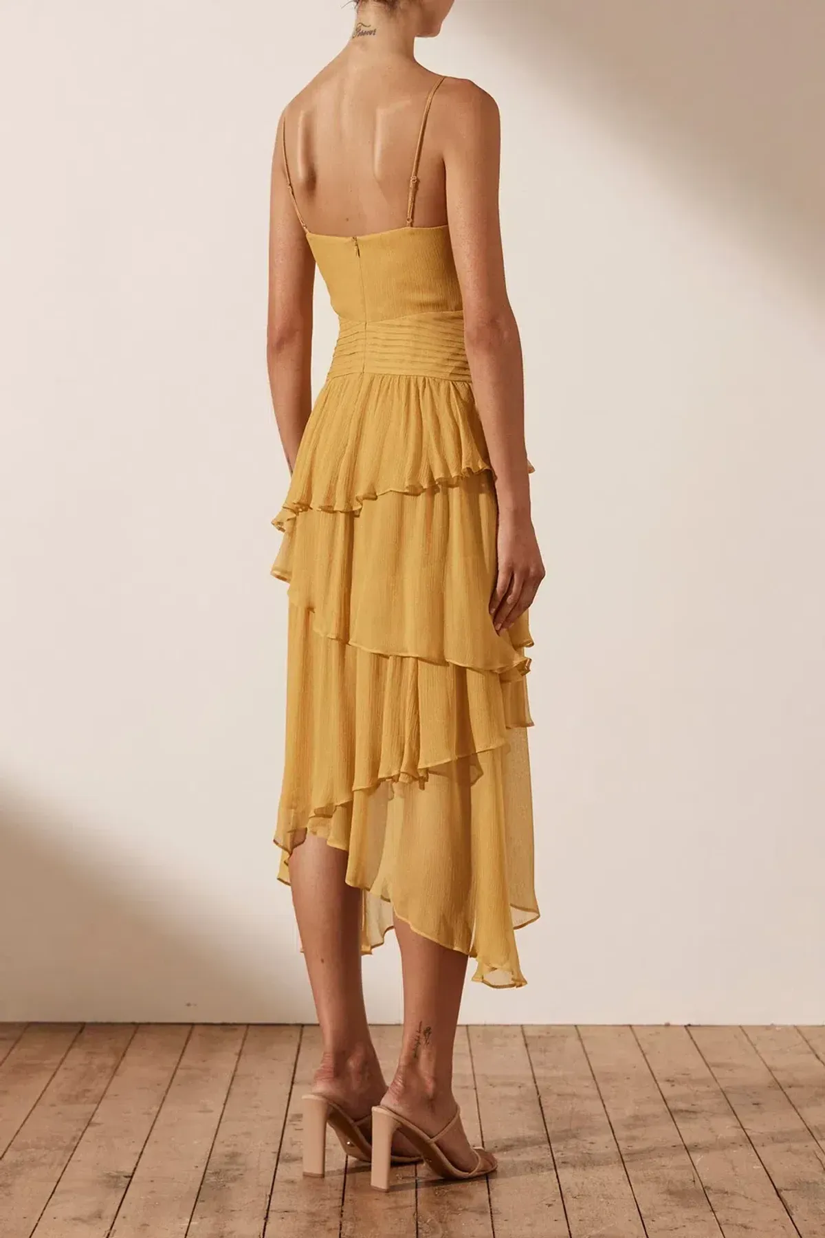 Shona Joy Iris Pin Tuck Frill Midi dress - Image 2