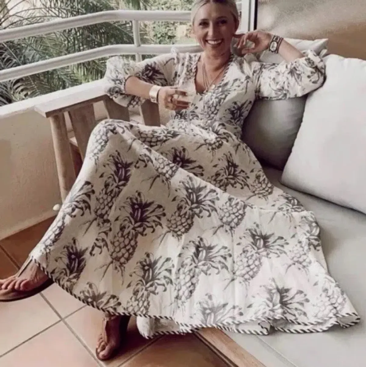 Zimmermann Wayfarer Plunge Neck Maxi Dress Size 1 (10) - Image 1