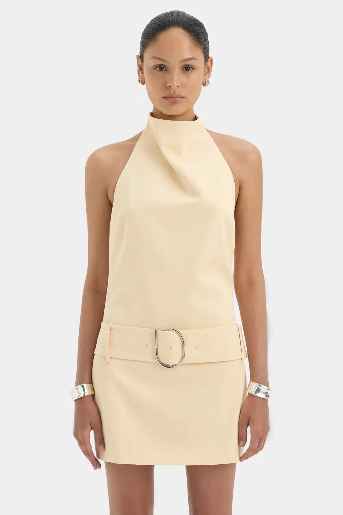 SIR THE LABEL SABINA BELTED MINI DRESS / YELLOW / SIZE 10 - Image 6