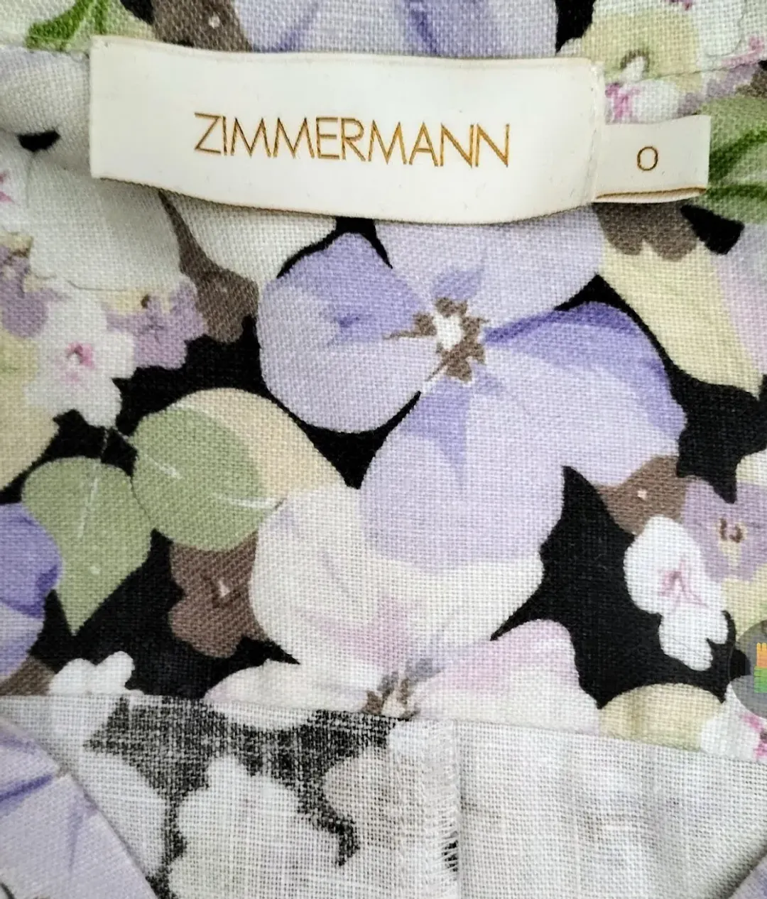 Zimmermann Ninety Six Shirt Dress Pansy prints Size 0 AU8 US 4 IT 40 FR 36 for rent on The Volte - main image