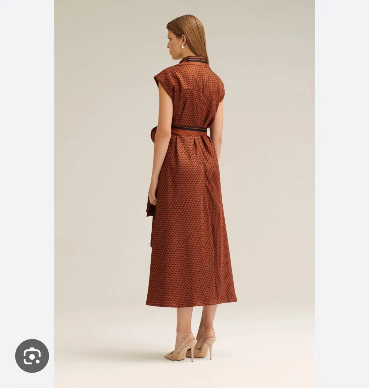 Scanlan Theodore SILK TWILL BORDER WRAP DRESS SIZE 8 - Image 2