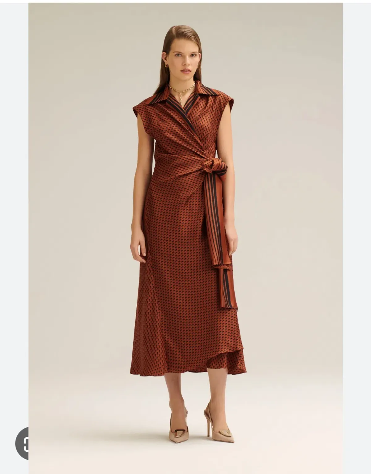 Scanlan Theodore SILK TWILL BORDER WRAP DRESS SIZE 8 - Image 1