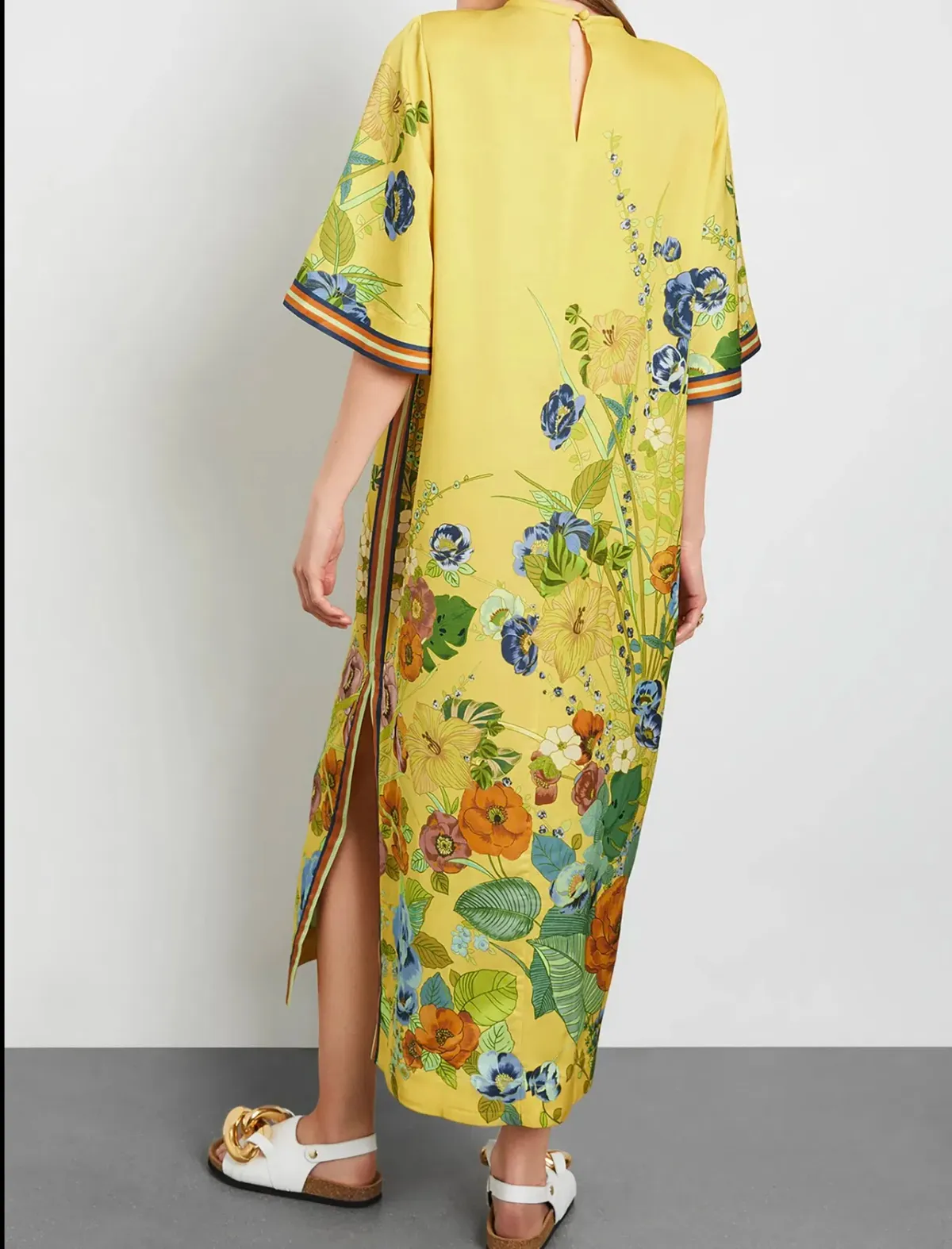Alemais Cresida Midi Dress Yellow Floral Size 8 - Image 3