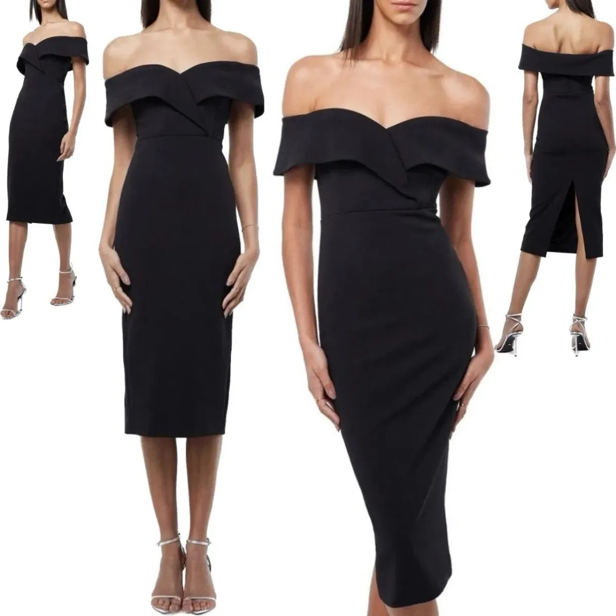 MOSSMAN She Told Me So Off The Shoulder Dress Black - Image 1