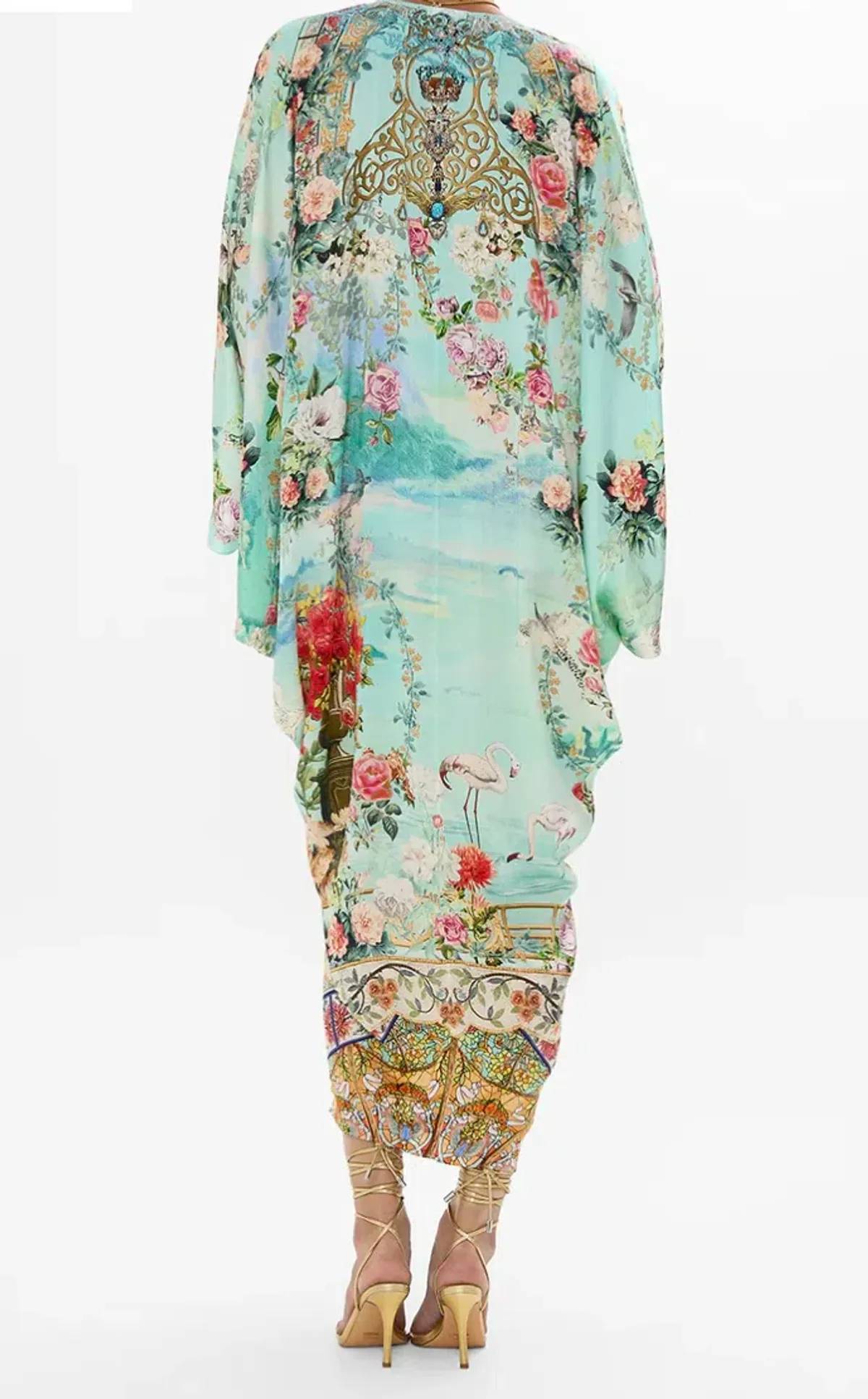 Camilla T Shape Long Kaftan The Jewellery Museum One Size Silk Dress - Image 3
