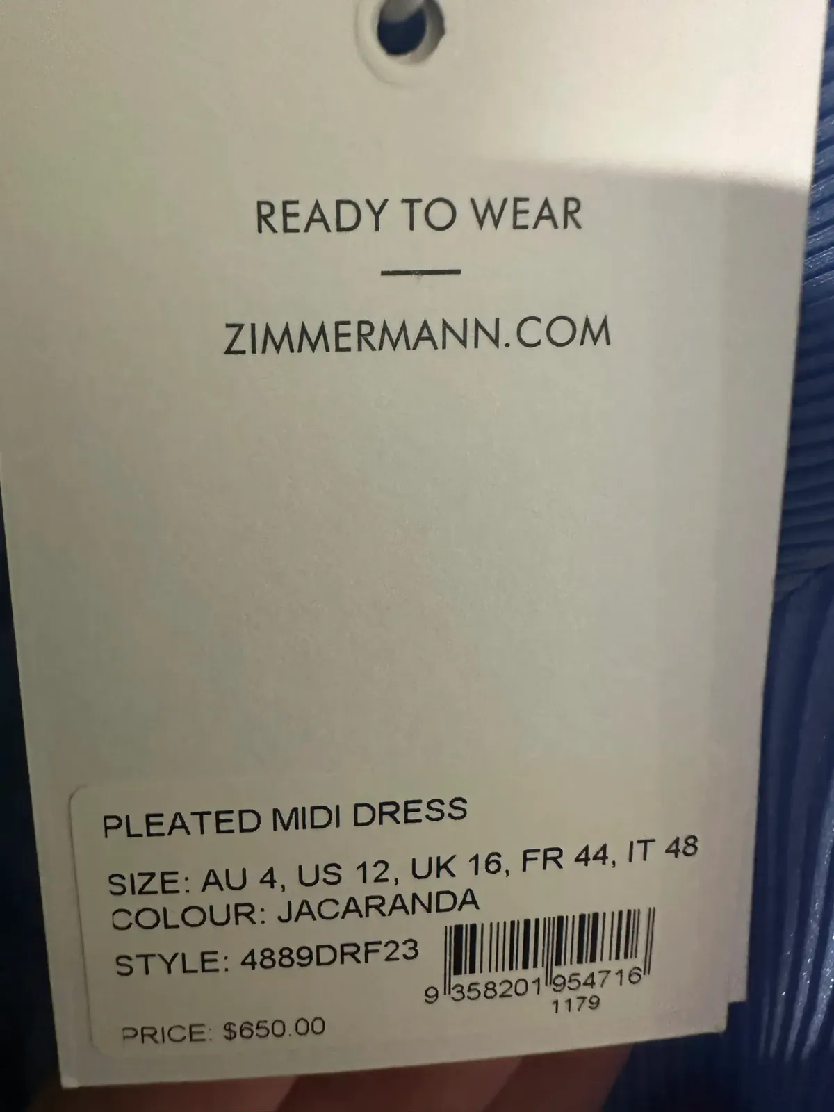 Zimmerman Pleated Midi Dress - Jacaranda - Image 6