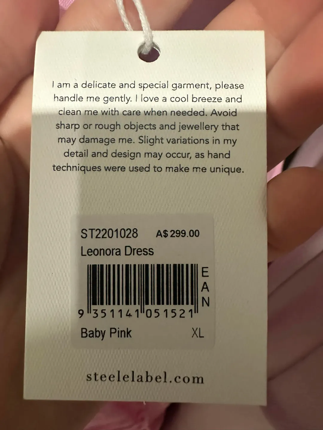 Steele the lable - Leonora Maxi - Baby Pink for rent on The Volte - main image