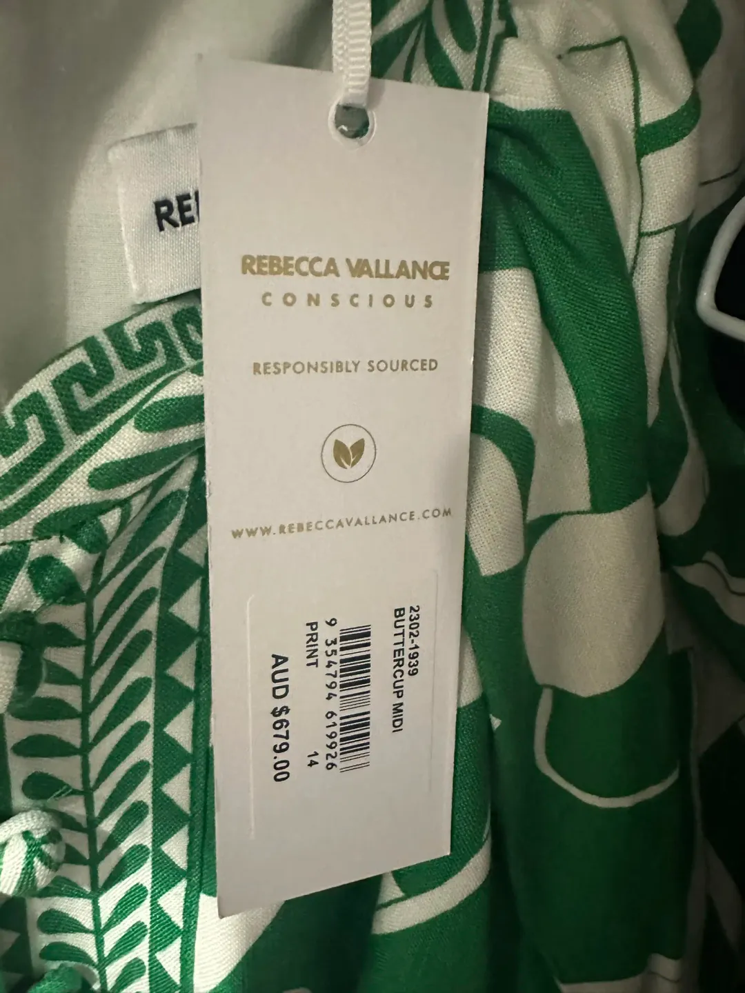 Rebecca Vallance Buttercup Midi Dress Green 14 for rent on The Volte - main image