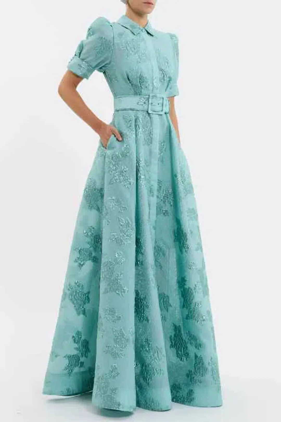 Rebecca Vallance - Benette Short Sleeve Gown Teal - 14 for rent on The Volte - main image