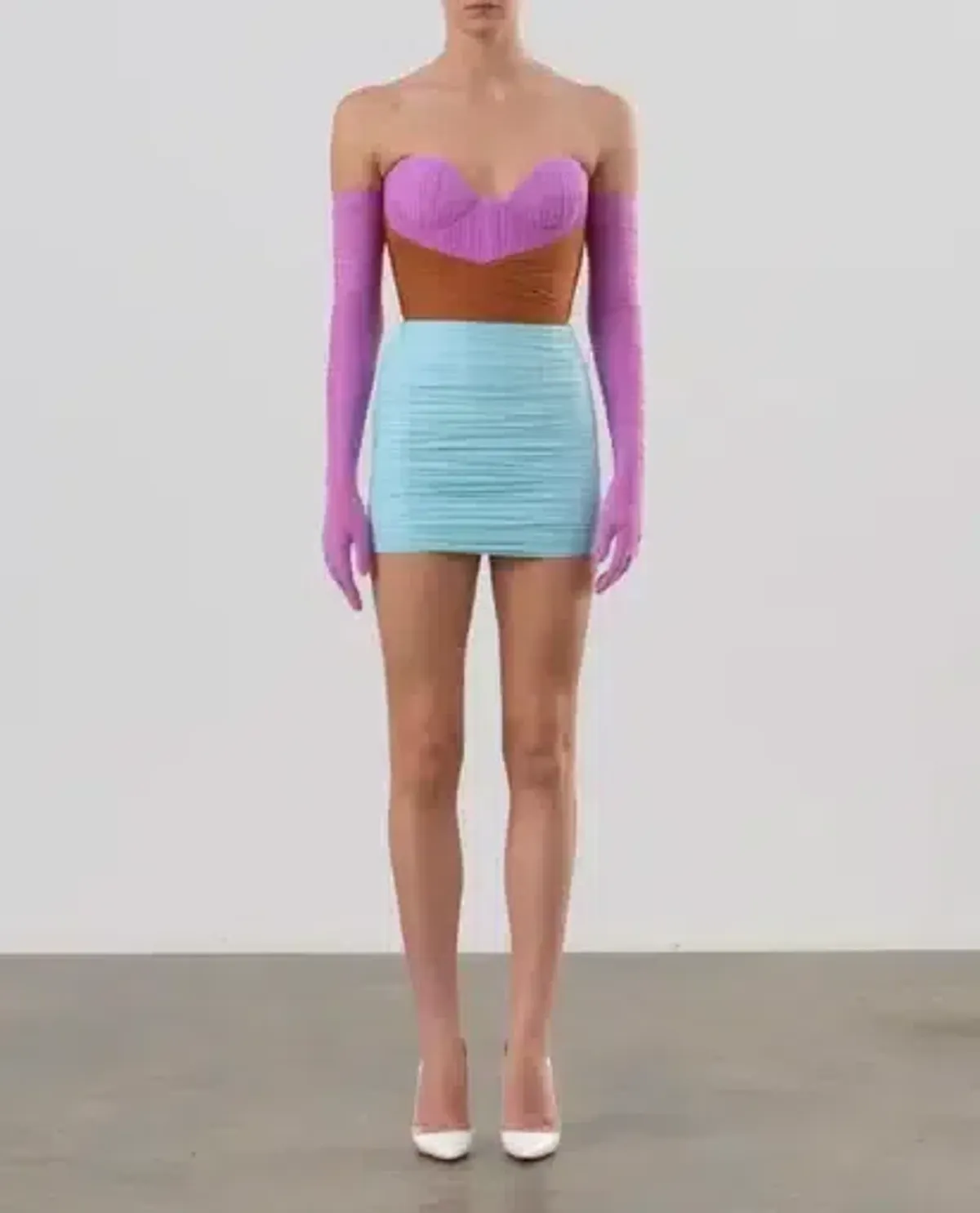 Alex perry ruched mini dress size 6 multicolor - Image 2