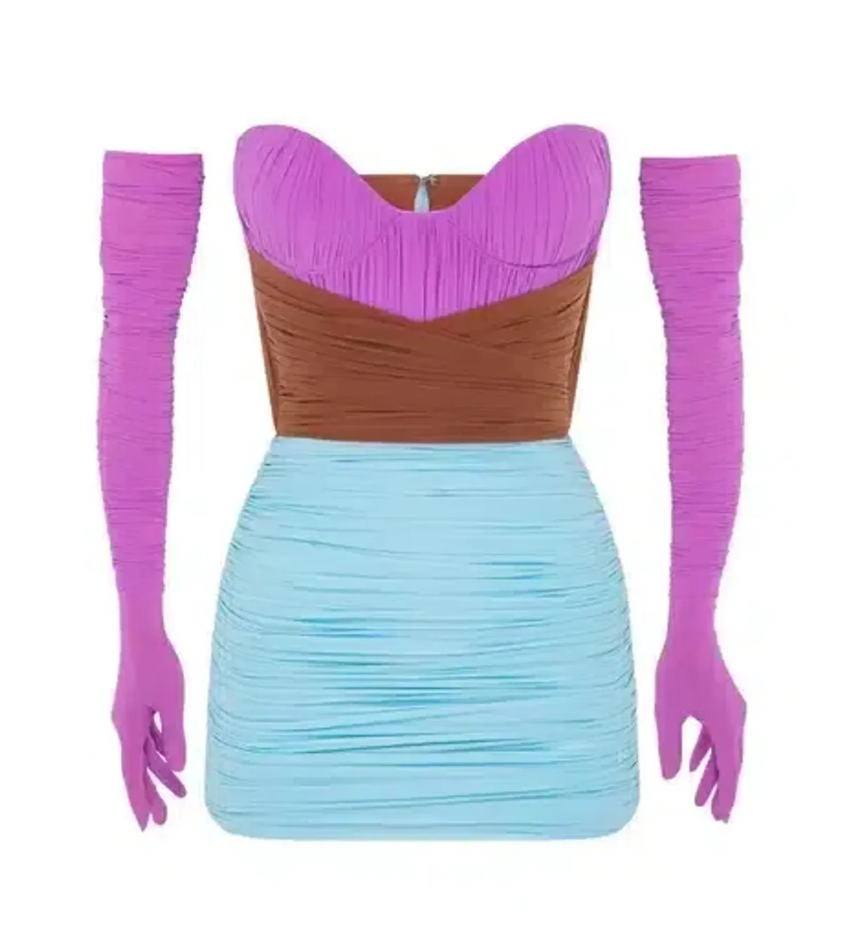 Alex perry ruched mini dress size 6 multicolor - Image 3