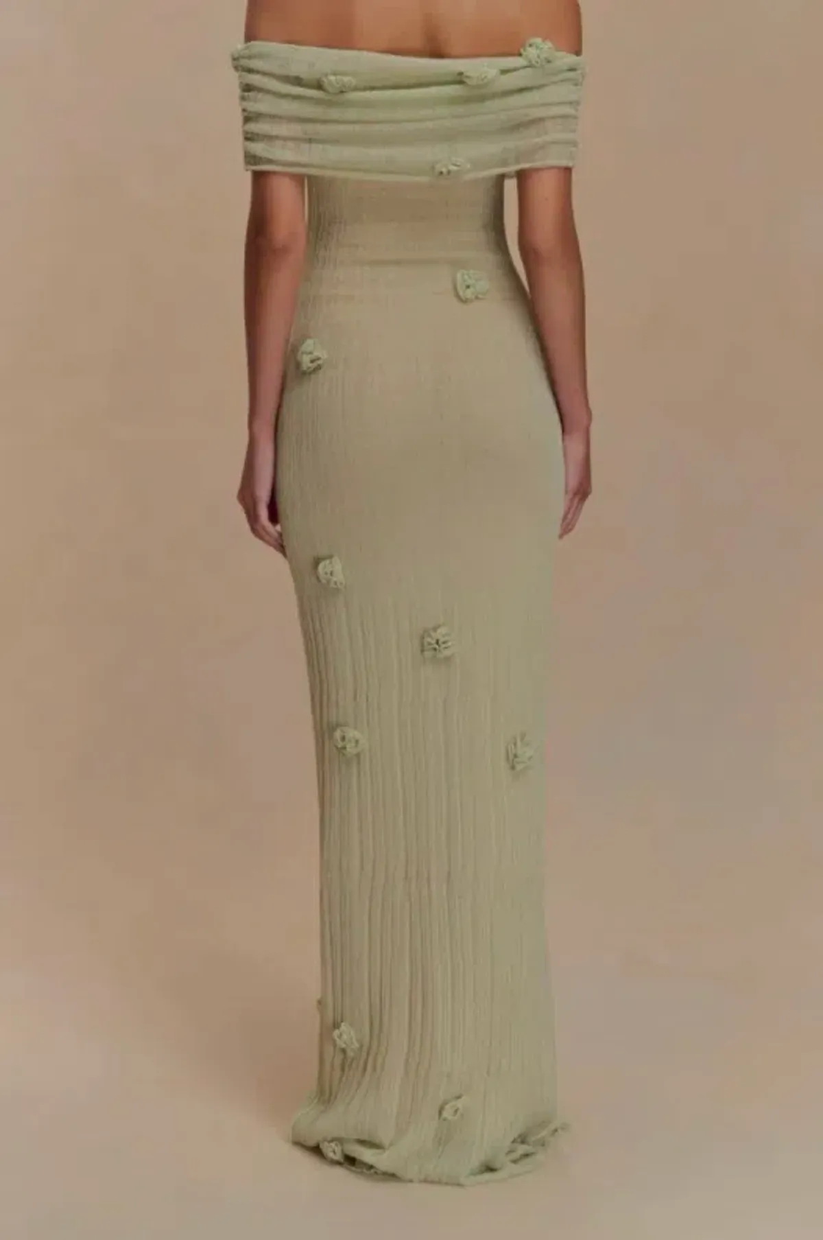 Brynn Orchid Knit Maxi Dress - Pastel Green - Image 2