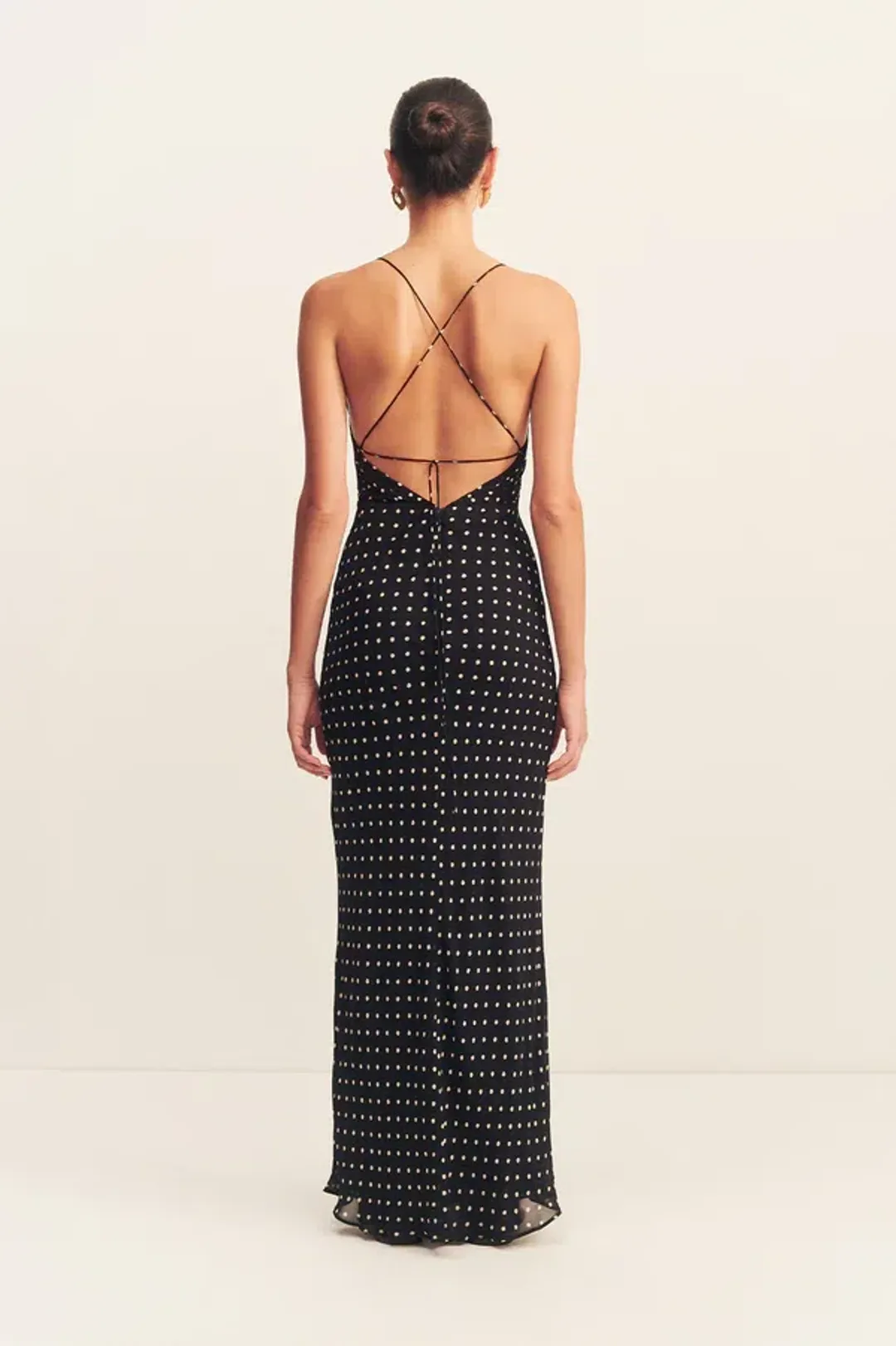 Shona Joy Houston Lace Back Maxi Dress / Polka dot / Size 16  for rent on The Volte - main image