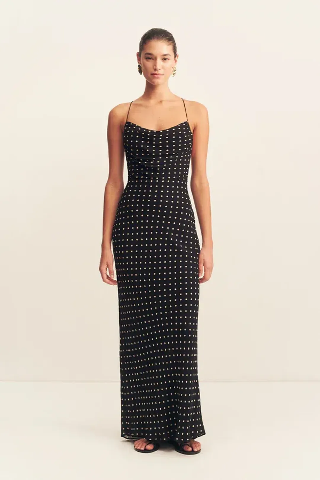 Shona Joy Houston Lace Back Maxi Dress / Polka dot / Size 16  for rent on The Volte - main image
