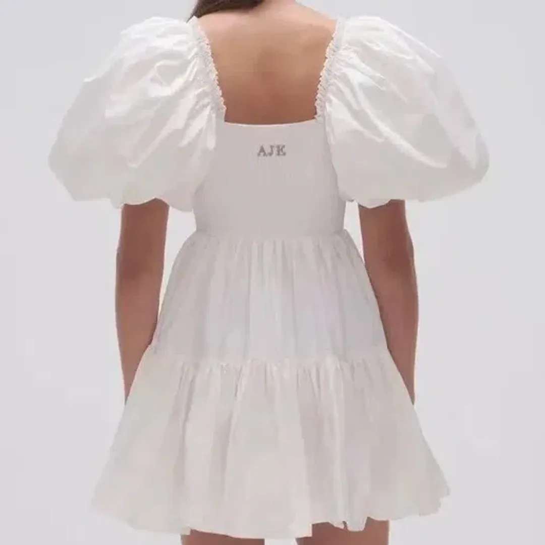 Aje Casa White Puff Sleeve Mini Dress size 16 for rent on The Volte - main image