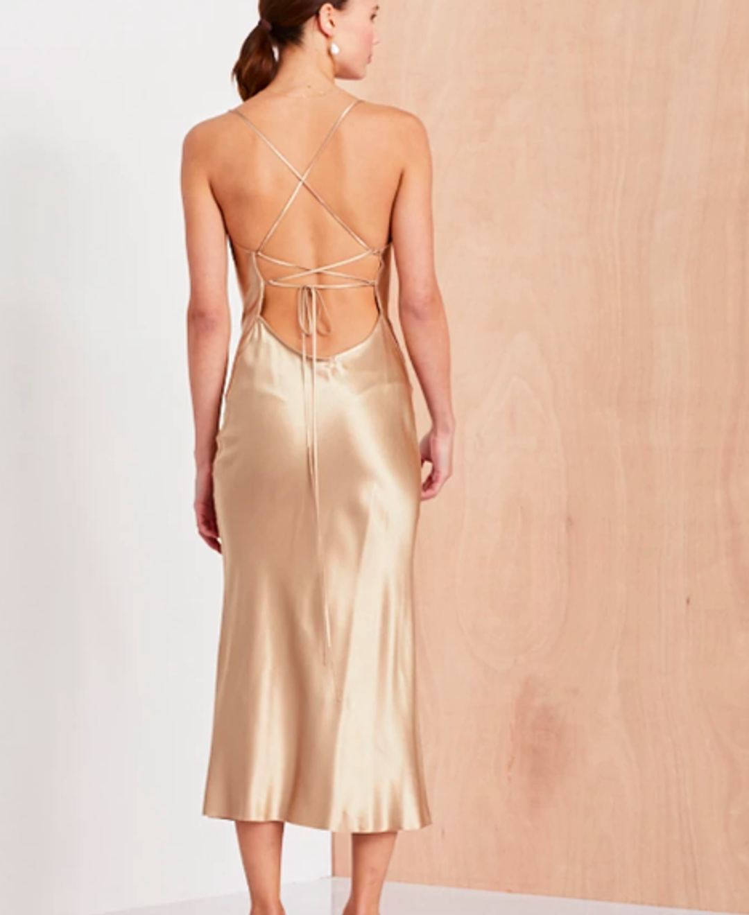 Bec and Bridge  Amazonite Dress Gold Size 6 for rent on The Volte - main image