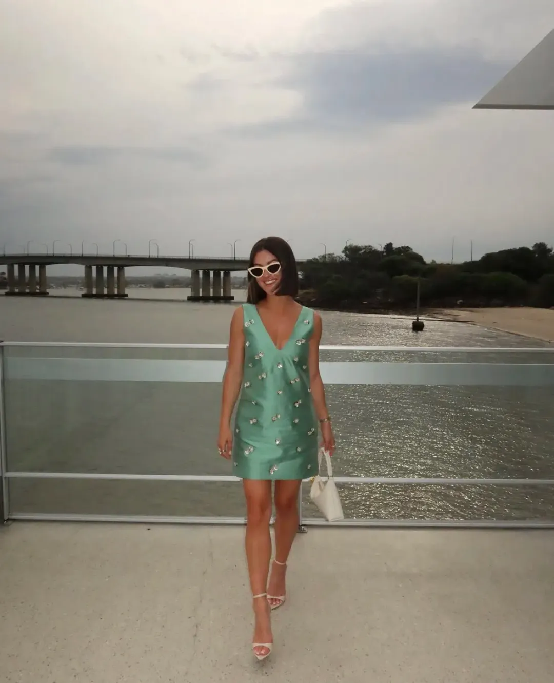 Oroton Mint Green Shift Mini Dress for rent on The Volte - main image
